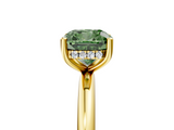 Yellow gold Fancy Green Cushion  Cut Solitaire Engagement Ring with Four-Prong Setting and Classic Band_25
