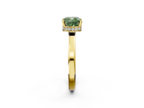 Yellow gold Fancy Green Cushion  Cut Solitaire Engagement Ring with Four-Prong Setting on a Classic Band_20