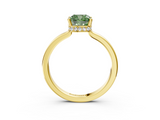 Yellow gold Fancy Green Cushion  Cut Solitaire Engagement Ring with Four-Prong Setting on a Classic Band_21