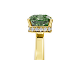 Yellow gold Fancy Green Cushion  Cut Solitaire Engagement Ring with Four-Prong Setting on a Classic Band_23