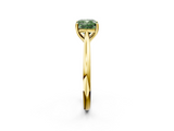 Yellow gold Fancy Green Cushion  Cut Solitaire Ring with Cathedral Band and Four-Prong Setting_59