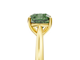 Yellow gold Fancy Green Cushion  Cut Solitaire Ring with Cathedral Band and Four-Prong Setting_62