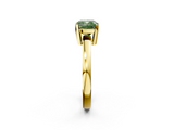 Yellow gold Fancy Green Cushion  Cut Solitaire Ring with Four-Prong Setting and Classic Band_44