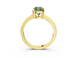 Yellow gold Fancy Green Cushion  Cut Solitaire Ring with Four-Prong Setting and Classic Band_45