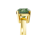 Yellow gold Fancy Green Cushion  Cut Solitaire Ring with Four-Prong Setting and Classic Band_47