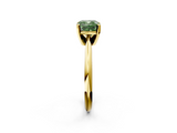Yellow gold Fancy Green Cushion  Cut Solitaire Ring with Four-Prong Setting on a Classic Band_47