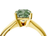 Yellow gold Fancy Green Cushion  Cut Solitaire Ring with Four-Prong Setting on a Classic Band_49