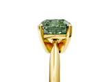 Yellow gold Fancy Green Cushion  Cut Solitaire Ring with Four-Prong Setting on a Classic Band_50