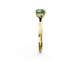 Yellow gold Fancy Green Cushion  Cut Solitaire Ring with Thin Band and Four-Prong Setting_18