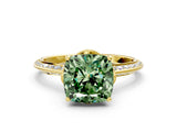 Yellow gold Fancy Green Cushion Cut Solitaire Split Shank Pave Diamond Engagement Ring with Four-Prong Setting_36