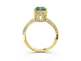 Yellow gold Fancy Green Cushion Cut Solitaire Split Shank Pave Diamond Engagement Ring with Four-Prong Setting_39