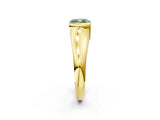 Yellow gold Fancy Green Cushion Cut Solitaire Tension Set Diamond Ring with Split Shank Band_2