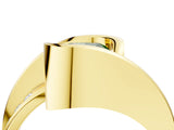 Yellow gold Fancy Green Cushion Cut Solitaire Tension-Set Diamond Split Shank Ring_4