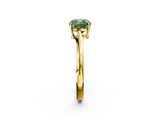 Yellow gold Fancy Green Cushion  Cut Solitaire Twist Band Ring with Four-Prong Setting_22