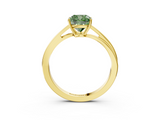 Yellow gold Fancy Green Cushion  Cut Solitaire Twist Band Ring with Four-Prong Setting_23