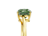 Yellow gold Fancy Green Cushion  Cut Solitaire Twist Band Ring with Four-Prong Setting_25