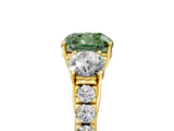 Yellow gold Fancy Green Cushion  Cut Three-Stone Diamond Pave Band with Prong Setting_36