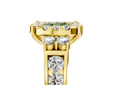 Yellow gold Fancy Green Cushion  Halo Diamond Engagement Ring with Split Shank and Four-Prong Setting 5