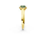 Yellow gold Fancy Green Cushion  Halo Diamond Ring with Cathedral Band and Four-Prong Setting_51