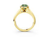 Yellow gold Fancy Green Cushion  Halo Diamond Ring with Cathedral Band and Four-Prong Setting_52