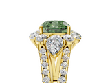 Yellow gold Fancy Green Cushion  Halo Split Shank Diamond Engagement Ring with Prong Setting_25
