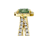Yellow gold Fancy Green Cushion  Halo Split Shank Diamond Ring with Pavé Setting 5