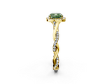 Yellow gold Fancy Green Cushion  Halo Twist Band Solitaire Ring_22