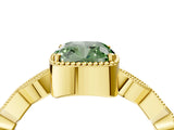 Yellow gold Fancy Green Cushion  Milgrain Marquise Diamond Twist Band Ring_66