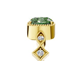Yellow gold Fancy Green Cushion  Milgrain Marquise Diamond Twist Band Ring_67