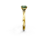 Yellow gold Fancy Green Cushion  Solitaire Beaded Band with Four-Prong Setting_62
