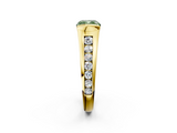 Yellow gold Fancy Green Cushion  Solitaire Bezel-Set Diamond Ring with Channel-Set Band_39
