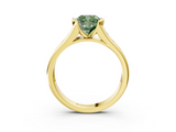 Yellow gold Fancy Green Cushion  Solitaire Bezel-Set Diamond Ring with Channel-Set Band_40