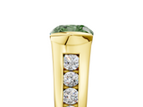 Yellow gold Fancy Green Cushion  Solitaire Bezel-Set Diamond Ring with Channel-Set Band_42