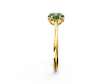 Yellow gold Fancy Green Cushion  Solitaire Cathedral Diamond Ring with Six-Prong Setting_19