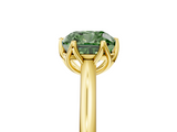 Yellow gold Fancy Green Cushion  Solitaire Cathedral Diamond Ring with Six-Prong Setting_22