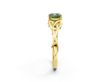 Yellow gold Fancy Green Cushion  Solitaire Celtic Knot Engagement Ring with Four-Prong Setting_62