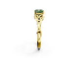 Yellow gold Fancy Green Cushion  Solitaire Celtic Knot Engagement Ring with Four-Prong Setting_63