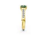 Yellow gold Fancy Green Cushion  Solitaire Channel-Set Diamond Engagement Ring with Four-Prong Setting_34
