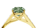 Yellow gold Fancy Green Cushion  Solitaire Channel-Set Diamond Engagement Ring with Four-Prong Setting_36