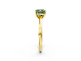 Yellow gold Fancy Green Cushion  Solitaire Diamond Engagement Ring with Four-Prong Setting on a Classic Band_5
