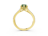 Yellow gold Fancy Green Cushion  Solitaire Diamond Engagement Ring with Pave Band and Six-Prong Setting_23