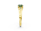 Yellow gold Fancy Green Cushion  Solitaire Diamond Ring with Cathedral Band and Four-Prong Setting_68
