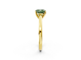 Yellow gold Fancy Green Cushion  Solitaire Diamond Ring with Four-Prong Setting and Classic Band_5