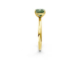 Yellow gold Fancy Green Cushion  Solitaire Diamond Ring with Four-Prong Setting on a Plain Band_22