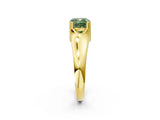 Yellow gold Fancy Green Cushion  Solitaire Diamond Ring with Six-Prong Cathedral Setting_35