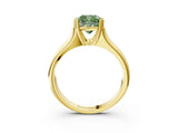 Yellow gold Fancy Green Cushion  Solitaire Diamond Ring with Six-Prong Cathedral Setting_36