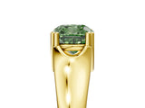Yellow gold Fancy Green Cushion  Solitaire Diamond Ring with Six-Prong Cathedral Setting_38