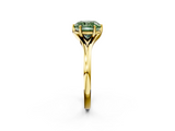 Yellow gold Fancy Green Cushion  Solitaire Diamond Ring with Six-Prong Setting and Tapered Band_19