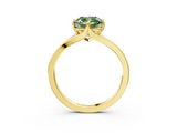 Yellow gold Fancy Green Cushion  Solitaire Diamond Ring with Six-Prong Setting and Tapered Band_20