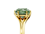 Yellow gold Fancy Green Cushion  Solitaire Diamond Ring with Six-Prong Setting and Tapered Band_22